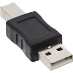 USB 2.0 adapter, t&uuml;&uuml;p A-pistik / t&uuml;&uuml;p B-pistik, InLine 33443A