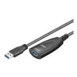 Goobay 95727 aktiivne USB 3.0 pikenduskaabel, USB-A pistik&ndash;pesa, 5 m, must