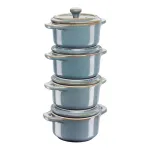 Staub Mini Cocotte &uuml;mmargune, 4 tk &ndash; 200 ml, antiikt&uuml;rkiis