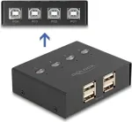 DeLOCK USB 2.0 l&uuml;liti 4 arvutile 4 seadmele Must 0,48 Gbit/s