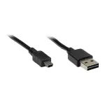 GoodConnections &uuml;henduskaabel USB 2.0 EASY Plug A Mini-B pistikule, must, 1m