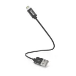 Hama laadimiskaabel, USB-A - Lightning, 0,2 m, nailon, must, 0,2 m, Lightning, USB A, isane, isane, must