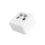 Hama 00205354 pistikupesa 2x SAT + TV + raadio valge