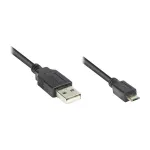 &Uuml;henduskaabel USB 2.0 pistik A pistikule Micro B, must, 0,6 m, Good Connections&reg; (2510-MB006)