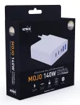 Verico MOJO GaN 140W mitme pordiga USB-C ja USB-A kiirlaadija s&uuml;learvutitele, nutitelefonidele ja tahvelarvutitele, valge