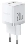 Baseus Palm 20W USB-C + USB-A seinalaadija, valge