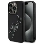 Karl Lagerfeld KLHCP15X3DRKSDLK k&otilde;va &uuml;mbris Apple iPhone 15 Pro Max 6,7 inch must 3D kummi signatuuriga