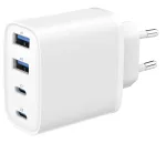 GEMBIRD TA-UC-2A2C-PD40-01-W GaN USB PD 4-pordiline laadija, 40 W, valge