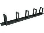 Alantec PK048 1U 19 kaabli korraldaja harjatud l&auml;biviiguga, 5 plastist hoidikut