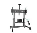 ONKRON TS1991E-B mobiilne p&otilde;randaalus telerile 55&ndash;100 tolli, must, k&otilde;rgus 1100&ndash;1600 mm, 130 kg, VESA kuni 1000&times;600