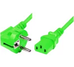 Exertis Connect toitekaabel, nurga all Schuko pistik IEC C13 &uuml;hendusega, roheline, 1,8 m (808016)