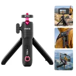 ULANZI MT-55 4-in-1 mini statiiv selfie-pulk k&auml;epide seljakotikl&otilde;psuga, kuulpea, 1/4 inch kruvi, telefonihoidik 60-85mm, alumiiniumsulam, must