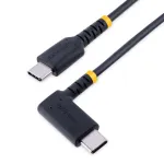 StarTech.com 1 jala (30 cm) USB-C laadimiskaabel paremnurkse &uuml;hendusega &ndash; 60 W PD 3A &ndash; vastupidav kiirlaadimiskaabel &ndash; must USB 2.0 USB-C &ndash; tugev aramiidkiuga &ndash; USB-laadimisjuhe