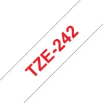 Lamineeritud lint Brother TZe242 18 mm punane valgel