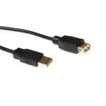 ACT SB2218 USB 2.0 kaabel, USB A pistik - USB A pesa, 0,5 m, must
