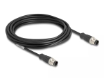 V&otilde;rgukaabel DeLOCK M12 D-kodeeritud 4 kontaktiga isane-isane Cat5e 5 m Must