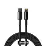 Baseus Tungsten Gold 2 m must Lightning USB-C kaabel