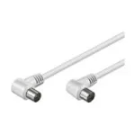 Wentronic Goobay antenni nurga&uuml;henduskaabel, valge, 2,5 m - IEC/koaksiaalpistik 90&deg; IEC/koaksiaalpesa 90&deg; (11521)
