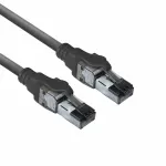 ACT Must 2 meetrit S/FTP CAT6A IDC 4PPoE / PoE++ 100W LSZH paigalduskaabel t&otilde;mbet&otilde;kestusega RJ45 pistikutega