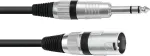 Omnitronic 30225197 XLR adapterkaabel, XLR-pistik (3-kontaktiline) &ndash; 6,3 mm jack-pistik (stereo), 5 m, must
