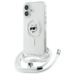 Karl Lagerfeld KLHMP16SHCCHNT iPhone 16 6.1 Hardcase Transparent IML Choupette Head & Cord Magsafe