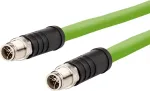METZ CONNECT M12 X-kodeeritud paigalduskaabel, SF/UTP CAT 6a, 2,0 m, roheline, halogeenivaba, keti&uuml;lekandega &uuml;hilduv