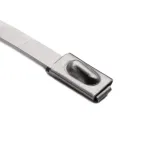 HellermannTyton 111-93088 Roostevabast terasest kaabliside PA11 kattega, 201 mm pikkus, 4,6 mm laius, 0,3 mm paksus, 50 mm kimbu l&auml;bim&otilde;&otilde;t, metallik/h&otilde;bedane, pakk 100 tk