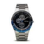 BERING meeste klassikaline minimalistlik kvartskell 39mm titaankorpus sinine sihverplaat hall roostevabast terasest v&otilde;rkv&ouml;&ouml; 32339-702