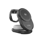 SBS Qi2.2 25W Inductive 3-in-1 Foldable Charging Station with MFI Certification - Black