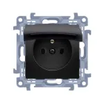 KONTAKT SIMON 10 1-mooduliline must matt pistikupesa klapiga IP44 vedruterjadega 16A 250V
