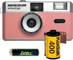 Swiss+Go Novocolor 35mm analoogkaamera komplekt v&auml;lklambiga, roosa (SWI401611)