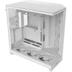 PC Midi Torn korpus NZXT H9 Flow RGB+ &mdash; Valge, toetab ATX/EATX/Micro-ITX, karastatud klaas, 3x140 mm ees + 1x120 mm taga ventilaatorit