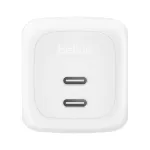 Sisene vahelduvvoolu kiirlaadija Belkin WCH020KQWH &mdash; 2&times; USB‑C, valge, sisseehitatud kaitse