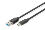 DIGITUS USB USB-C &uuml;henduskaabel, t&uuml;&uuml;p C-lt A-le M/M, 1m Super Speed must