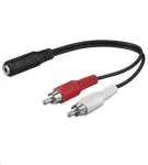 Microconnect AUDALH02 helikaabel 0,2 m 2 x RCA 3,5 mm punane