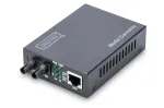 DIGITUS meediumimuundur, mitmerežiimiline 10/100Base-TX 100Base-FX-le, sisaldab toiteplokki, ST-pistik, kuni 2 km