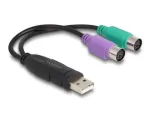 DeLOCK USB-PS/2 adapter 0,17 m 2x 6-viiguline Mini-DIN USB A