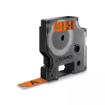 DYMO autentsed D1 vastupidavad sildid | Must tr&uuml;kk oranžil lindil | 12 mm x 3 m | Suure j&otilde;udlusega sildilint LabelManager sildivalmistajatele