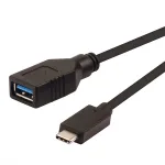 ROLINE USB 3.1 kaabel Adapter, USB Type C - A, ST/BU, OTG, must, 0,15 m (11.02.9030)