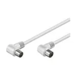 Wentronic Goobay Antennikaabel, nurk&uuml;hendusega, valge, 5 m - IEC/Coax pistik 90&deg; IEC/Coax pesa 90&deg; (11522)