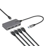 StarTech.com 4-Port USB-A Hub, 5Gbps, Bus Powered, USB-A to 4x USB-A Hub koos USB-C Auxiliary Power Input, 1ft/30cm Host kaabel, Portable Desktop/Laptop USB Hub