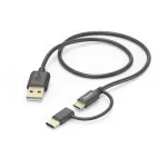Hama 00201533 USB-kaabel USB 2.0 1 m USB A Micro-USB B Must