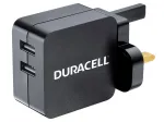 Duracell 2x2.4A USB telefoni/tahvelarvuti laadija, siseruumidesse, vahelduvvool, 5 V, must