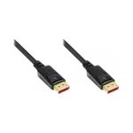 Connection kaabel DisplayPort 1.4, 8K / UHD-2 @60Hz, kullatud kontaktid, CU, must, 0,5 m, Good Connections&reg; (4814-005S)