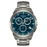 TISSOT T-Classic Couturier meeste &Scaron;veitsi kvartskronograafkell 43mm sinise numbrilaud ja roostevabast terasest