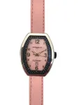 MONTRES DE LUXE Naiste 09EX-L/A8303 kvarts-analoogkell 35mm roostevabast terasest korpus mustast nahast rihm h&otilde;bedane sihverplaat