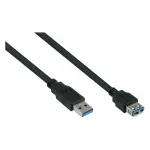 KABELMEISTER USB 3.0 pikenduskaabel, t&uuml;&uuml;p A isane emasele, 0,5 m, must