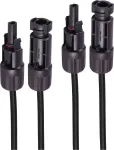 SHIVERPEAKS PV4 p&auml;ikeseenergia pikenduskaabli komplekt, 4mm&sup2;, 2x 7,5m, MC4 isane emasele, must BS02-32065