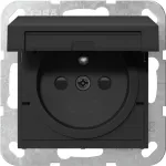Gira 4488005 SCHUKO pistikupesa klapiga, lapseturvalisusega, puhtvalge l&auml;ikiv, System 55