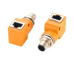 EXSYS EX-49502 M12 A-koodiga 8-pin isane RJ45 emase 90&deg; t&ouml;&ouml;stuslik Etherneti adapter
